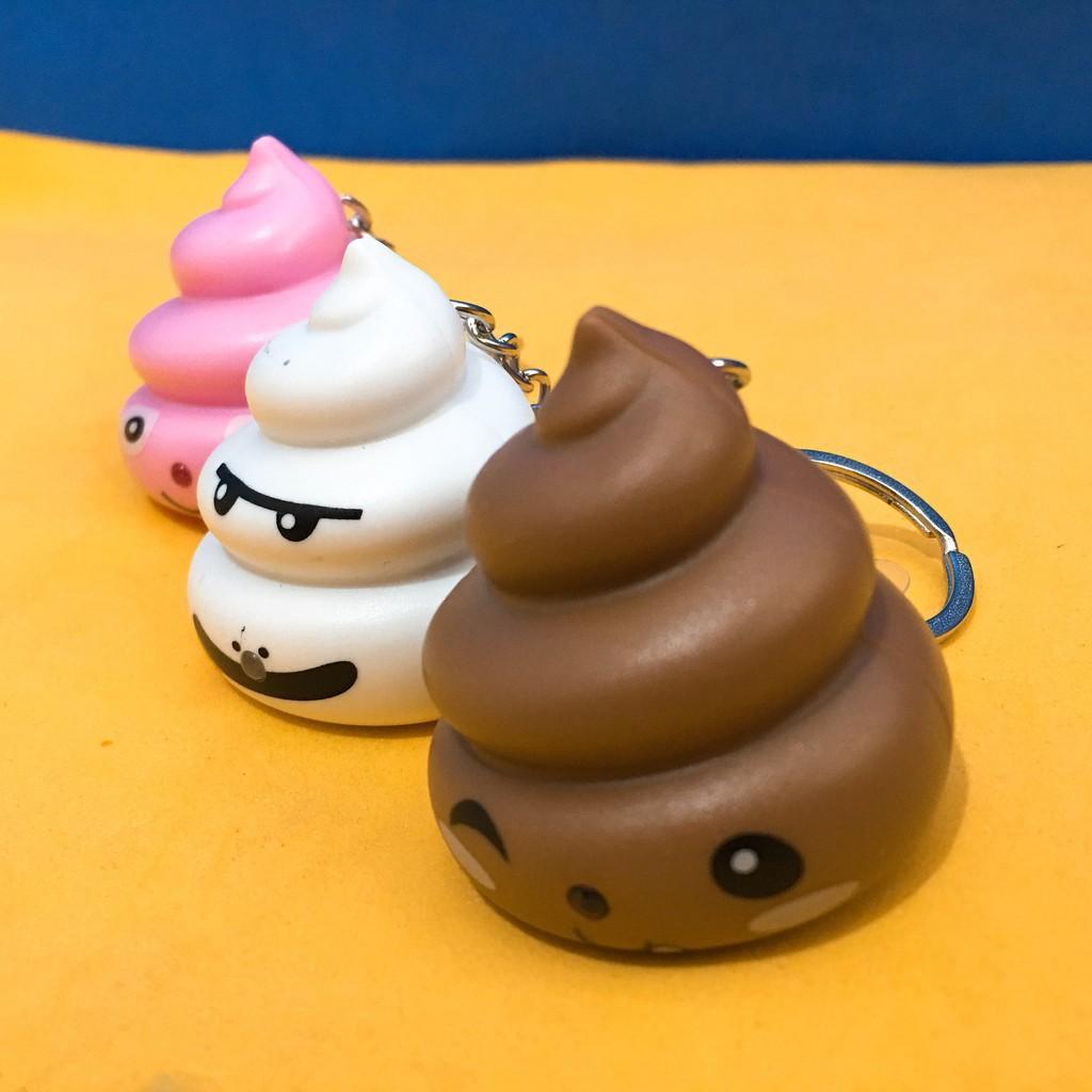 Móc khóa phát sáng đèn Led hình cục Shit nhiều màu ngộ nghĩnh-Móc khoá phát sáng hình cục cứt dễ thương.