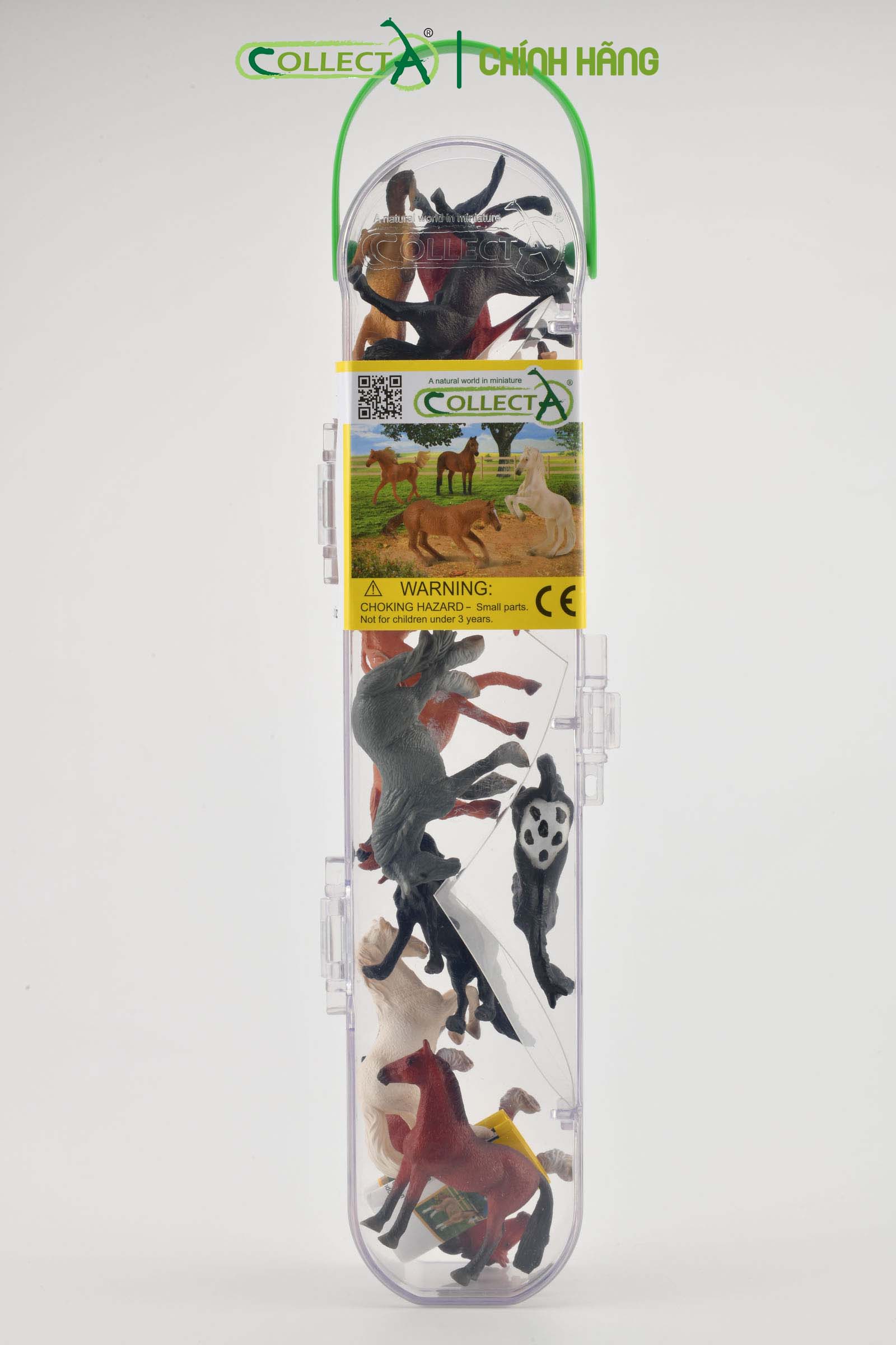 Bộ hình thu nhỏ: Ngựa - CollectA Box of Mini Horses, hiệu: CollectA, mã HS 9655060[A1109] -  Chất liệu an toàn cho trẻ - Hàng chính hãng