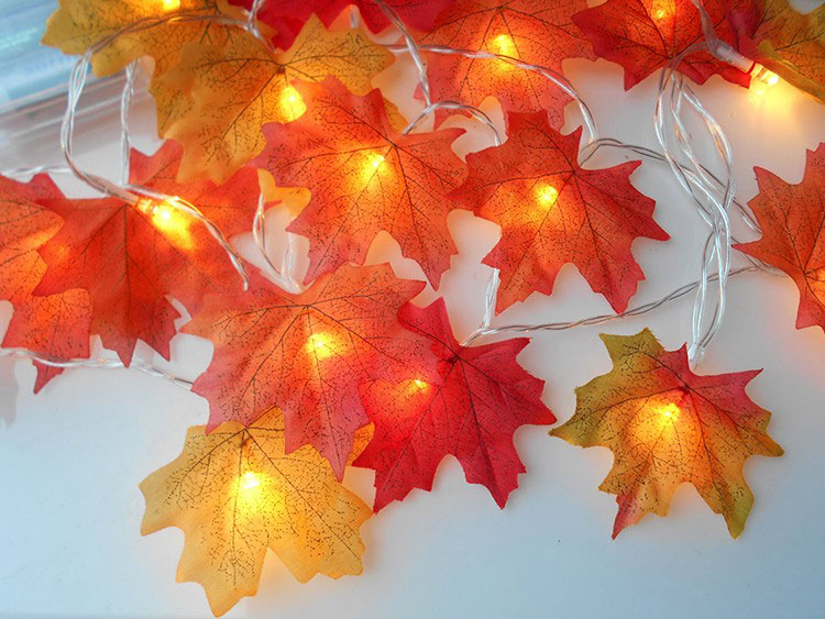 Dây đèn trang trí Maple Leaf LED String năng lượng mặt trời