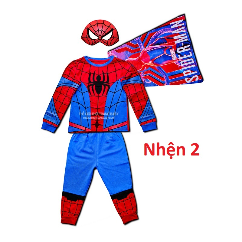 Set bộ đồ quần áo siêu nhân nhện bé trai 4 chi tiết B31