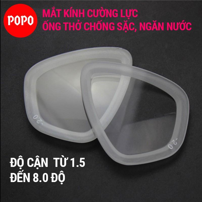 Mặt nạ lặn cận độ cận từ 1.5 độ đến 8.0 độ mắt KÍNH CƯỜNG LỰC POPO Collection