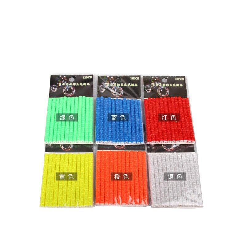 12 Pcs Bicycle Light Rim Clip Light Tube Safety Warning Light Strip Safety Cycling Reflective Reflector Bike Accessories