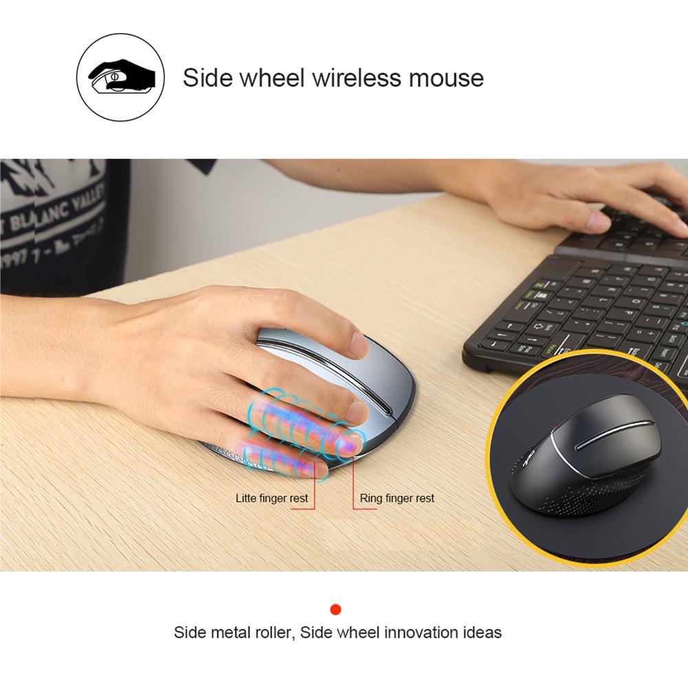 HXSJ T32 2.4GHz Vertical Wireless Mute Mouse 6 Keys 3600DPI Mice Professional Wireless Gaming Mouse for PC