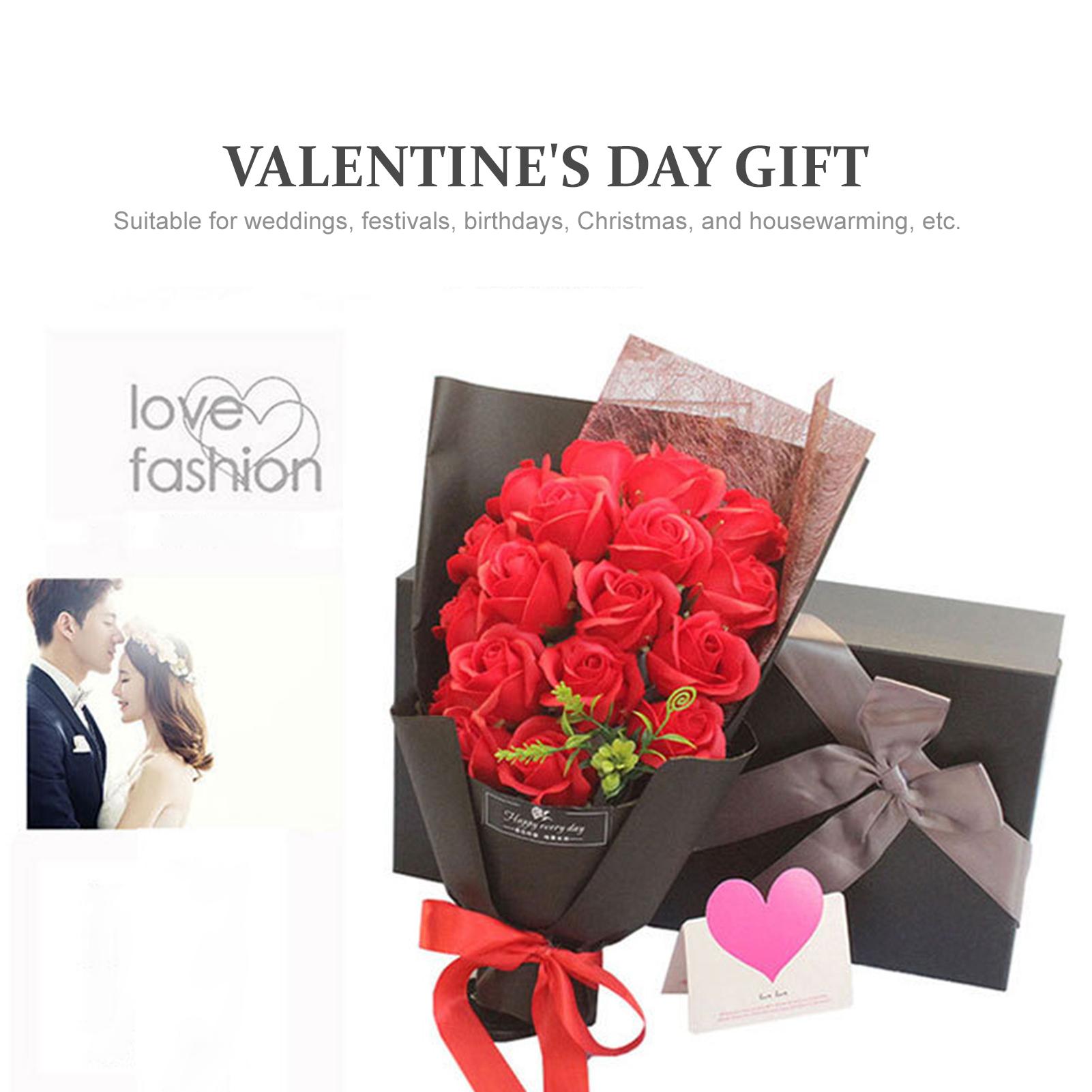 Hộp quà tặng Hoa hồng thơm nhân tạo 18 bông