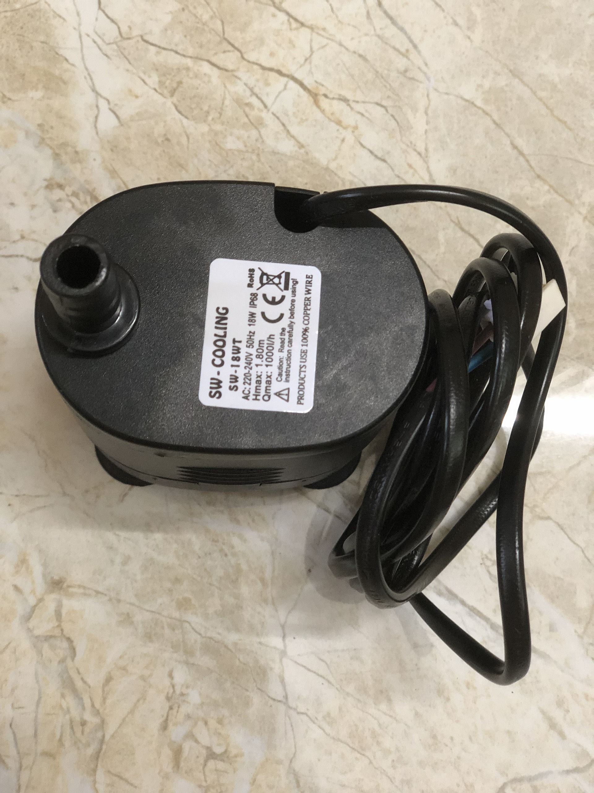 Bơm chìm mini 220V Model DYH-18w loại hút ngang cho bể cá, quạt hơi nước