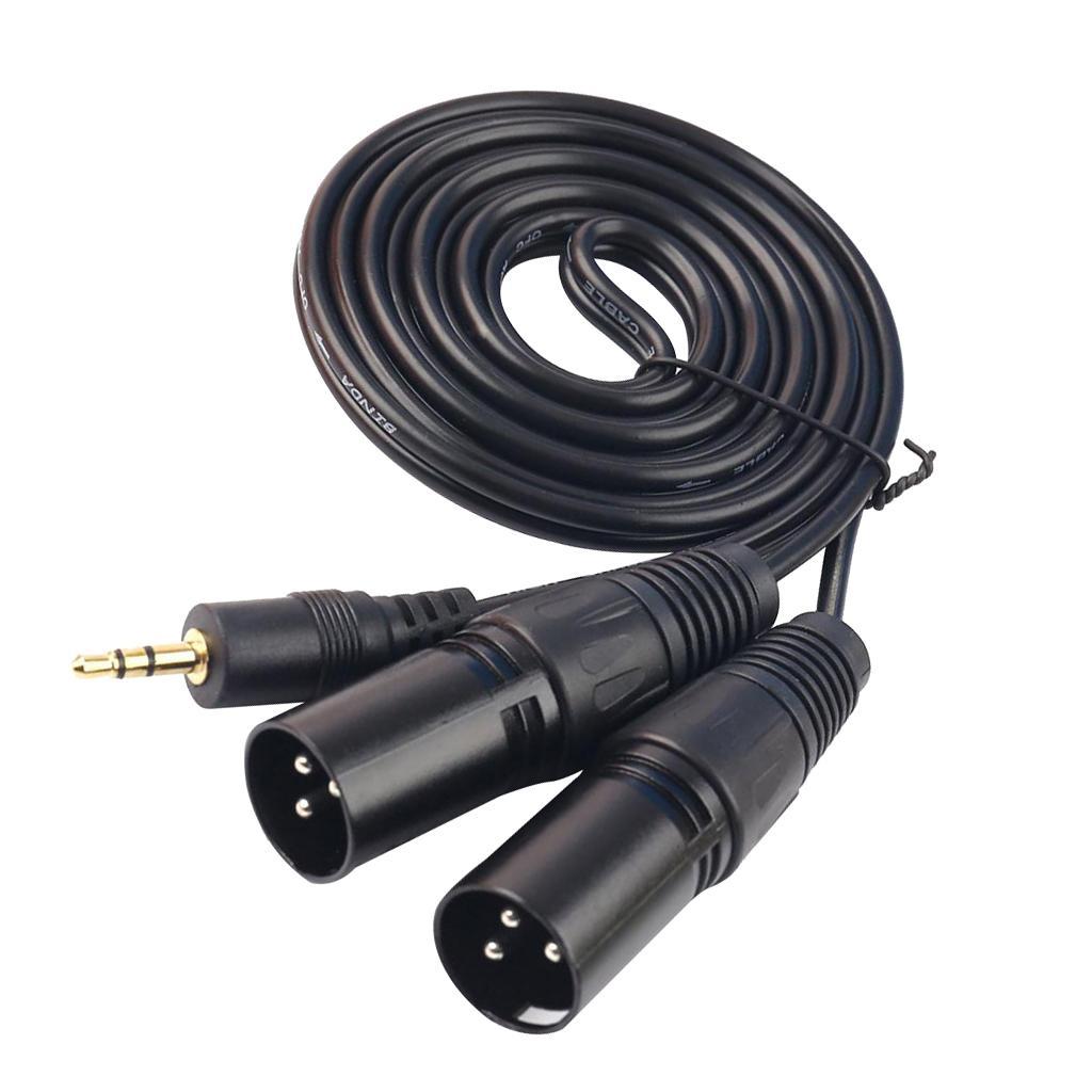3.5 mm Stereo 1/8" to Dual Male XLR Splitter Patch Cable