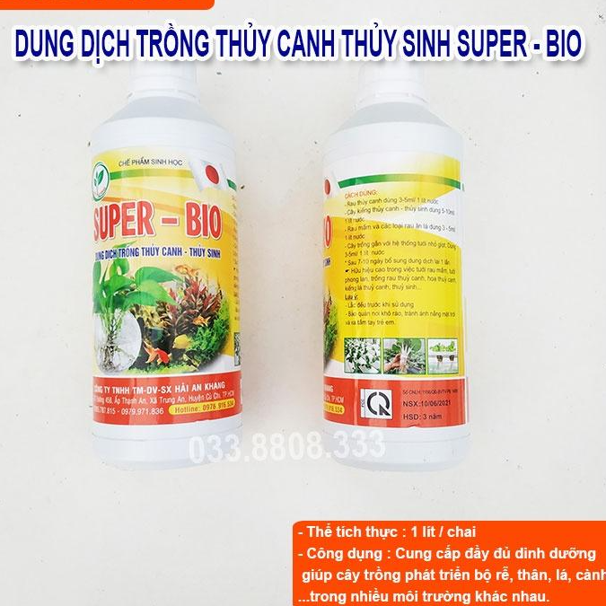 Dung Dịch Thủy Canh Thủy Sinh Trồng Rau SUPER BIO 1 LIT