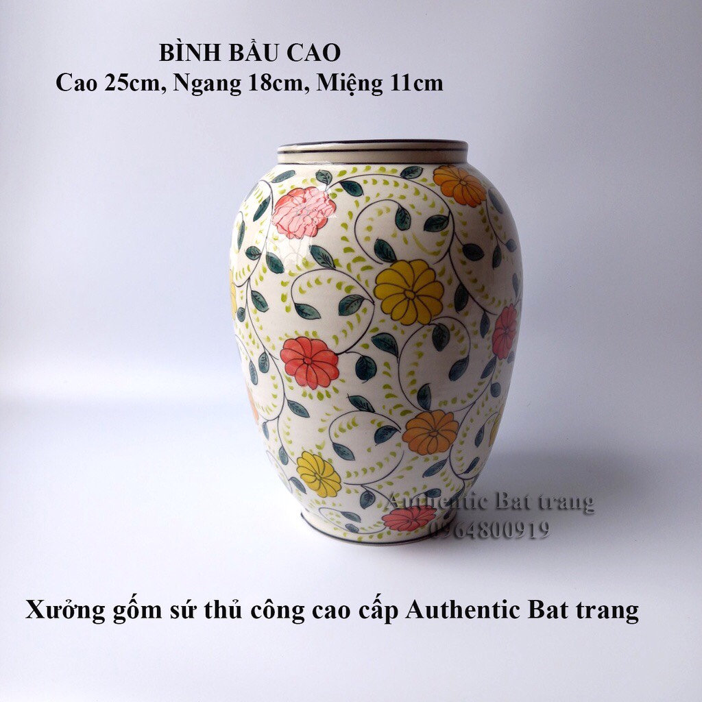 BÌNH CẮM HOA, PHONG CÁC CHÂU ÂU - HỌA TIẾT HOA DÂY ĐỘC ĐÁO Gốm sứ bát tràng chính hãng 100%