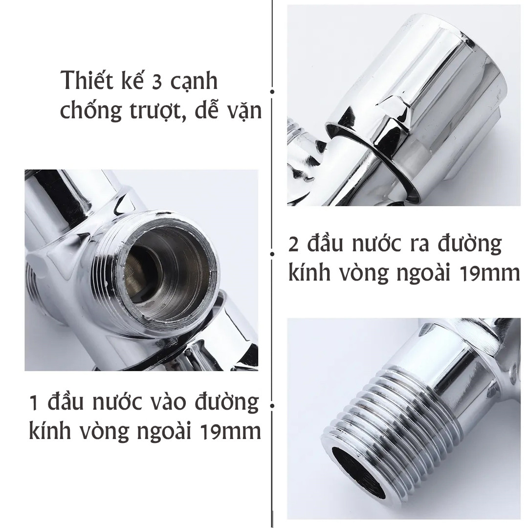 Van T Cầu, Van Chia Nước Bồn Cầu Vòi Xịt, Van Giảm Áp, Van Khóa Nước Inox Lõi Đồng Cao Cấp Nhà Tắm Nhà Bếp Legaxi