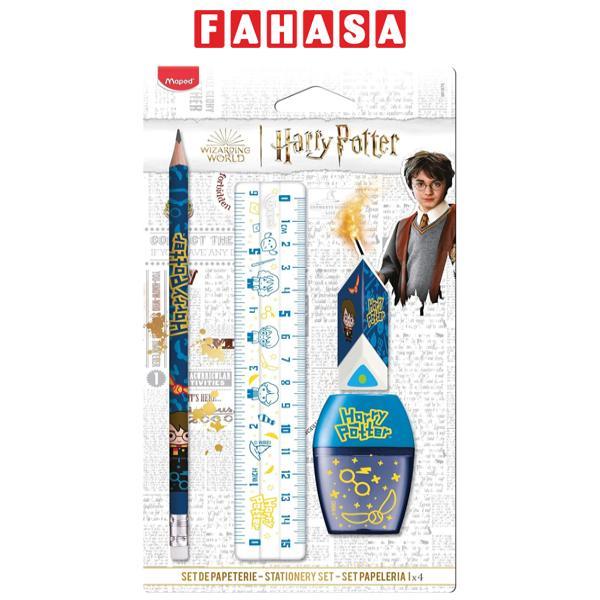 Bộ Dụng Cụ Học Tập 4 Món Harry Potter - Maped CB98187900 - Màu Xanh Dương