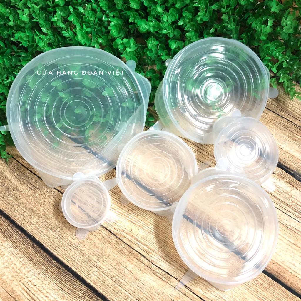 Bộ 6 Nắp Bọc Thực Phẩm - Silicon Co Giãn Chịu Nhiệt