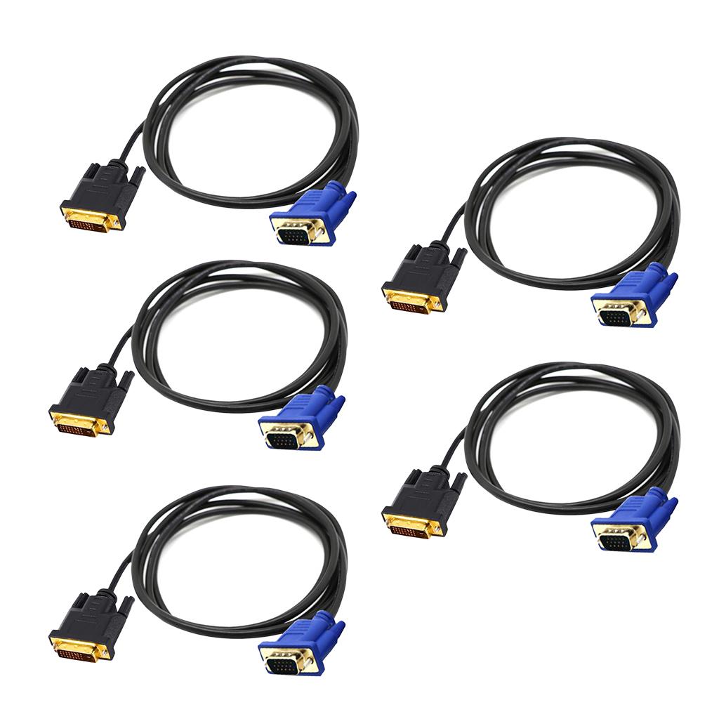 Dual Link DVI-I DVI To VGA D-Sub Video Adapter Cable Converter 5x