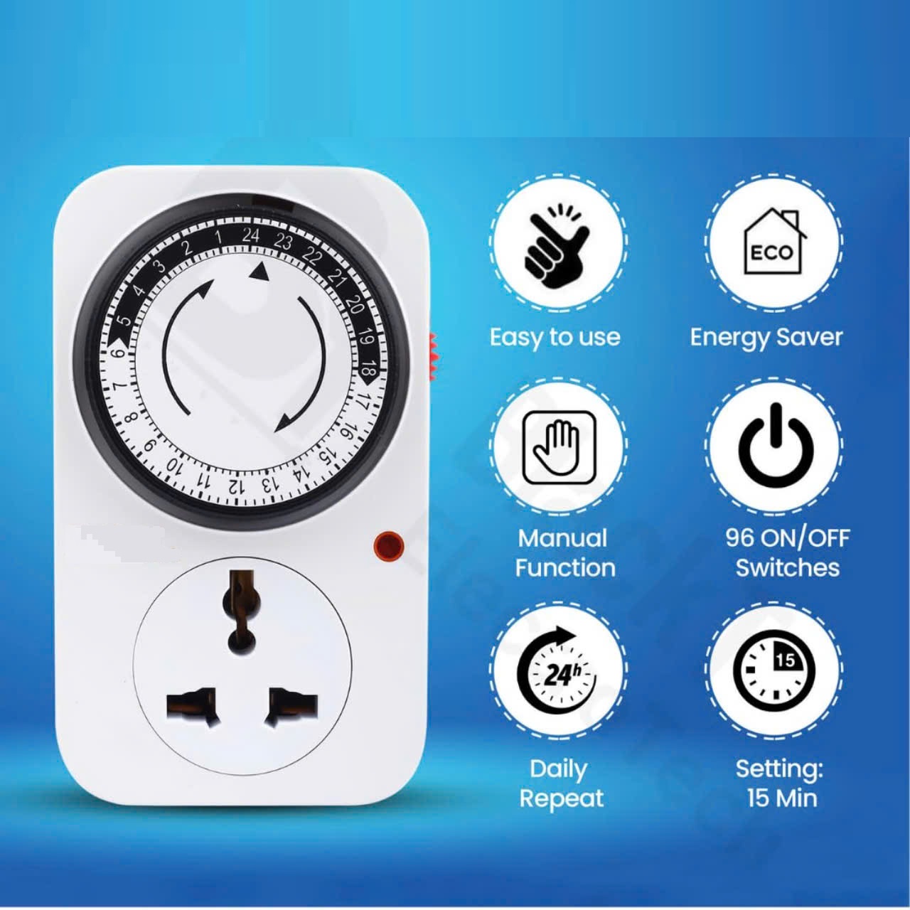 Bộ Hẹn Giờ Chạy Cơ, Phích Cắm Hẹn Giờ, Hàng Thái, Tự Động Bật Tắt 24h Trong Mọi Ngày, Tiện dụng và Bền Bỉ, Takyhome 8617