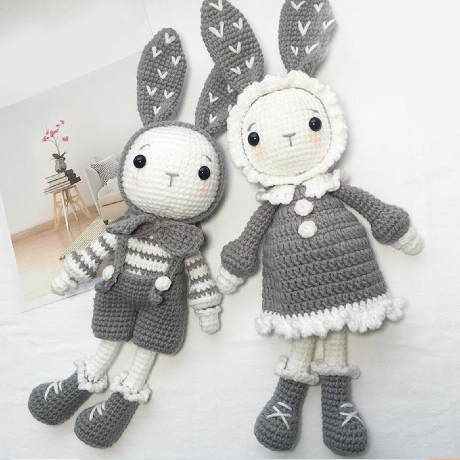 Crochet Set for Beginner Cute Rabbits Yarn Hook Accessories 2x