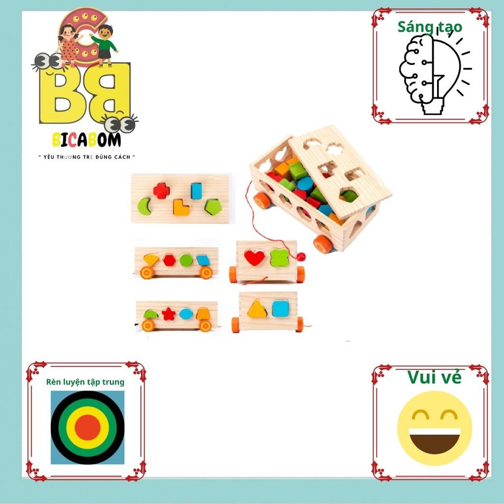 Đồ chơi giáo dục sớm cho bé ô tô hộp thả hình khối Bc35