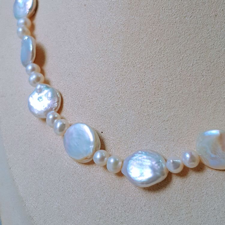 Vòng Cổ Ngọc Trai Tự Nhiên Cao Cấp - Chuỗi Đơn Mix Baroque - Trang Sức Cô Tấm - BALI PEARL (5-13ly) - CTJ3811 - Trắng