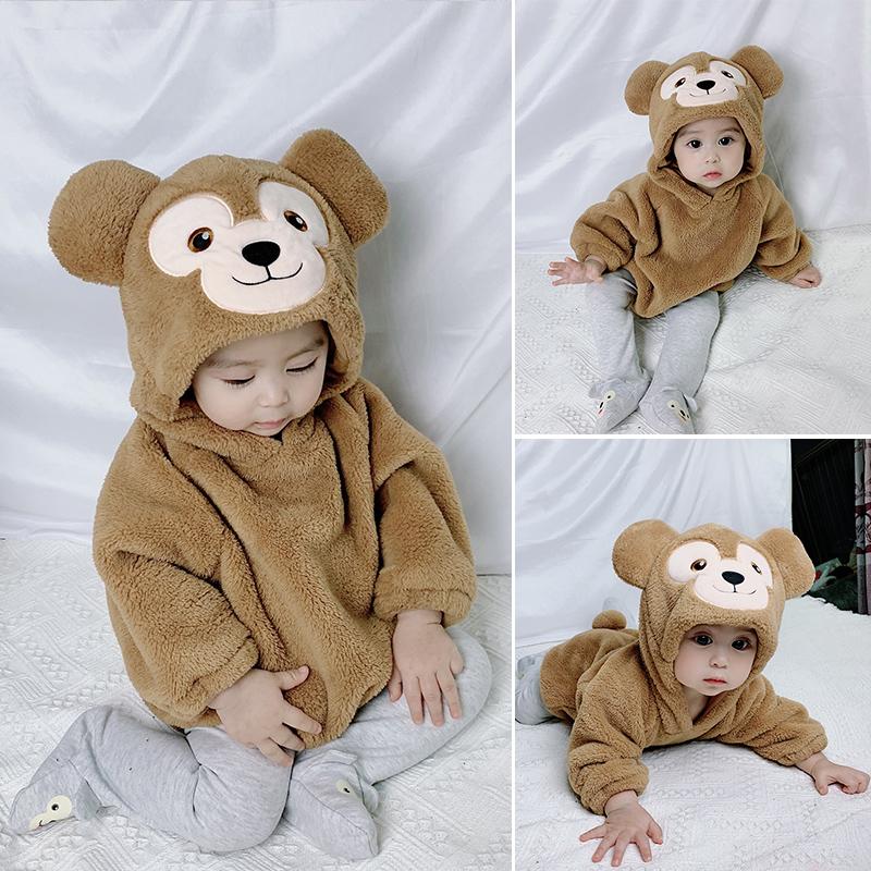 Trẻ Sơ Sinh Trang Phục Áo Liền Quần Mùa Đông Sơ Sinh Onesie Quần Áo Ropa Bebe Mềm Xanh Gấu Mèo Dễ Thương Dép Nỉ Cho Bé Bộ Trang Phục 0-3Y