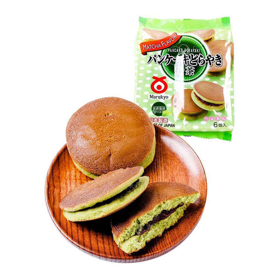 Bánh rán MARUKYO nhân đậu đỏ vị trà xanh Pancake Dorayaki (Matcha) 310g