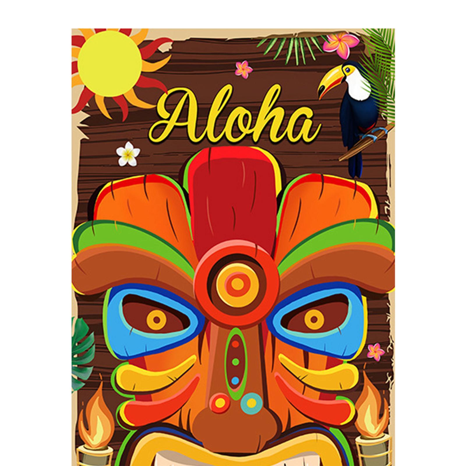 Aloha Party Backdrop Luau Party Decoration Carnival Reusable Background Door Porch Signs Summer Aloha Party Banner for Tropical Beach