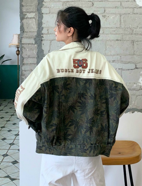 Áo khoác unisex phối màu lá phong Mã: NK1436