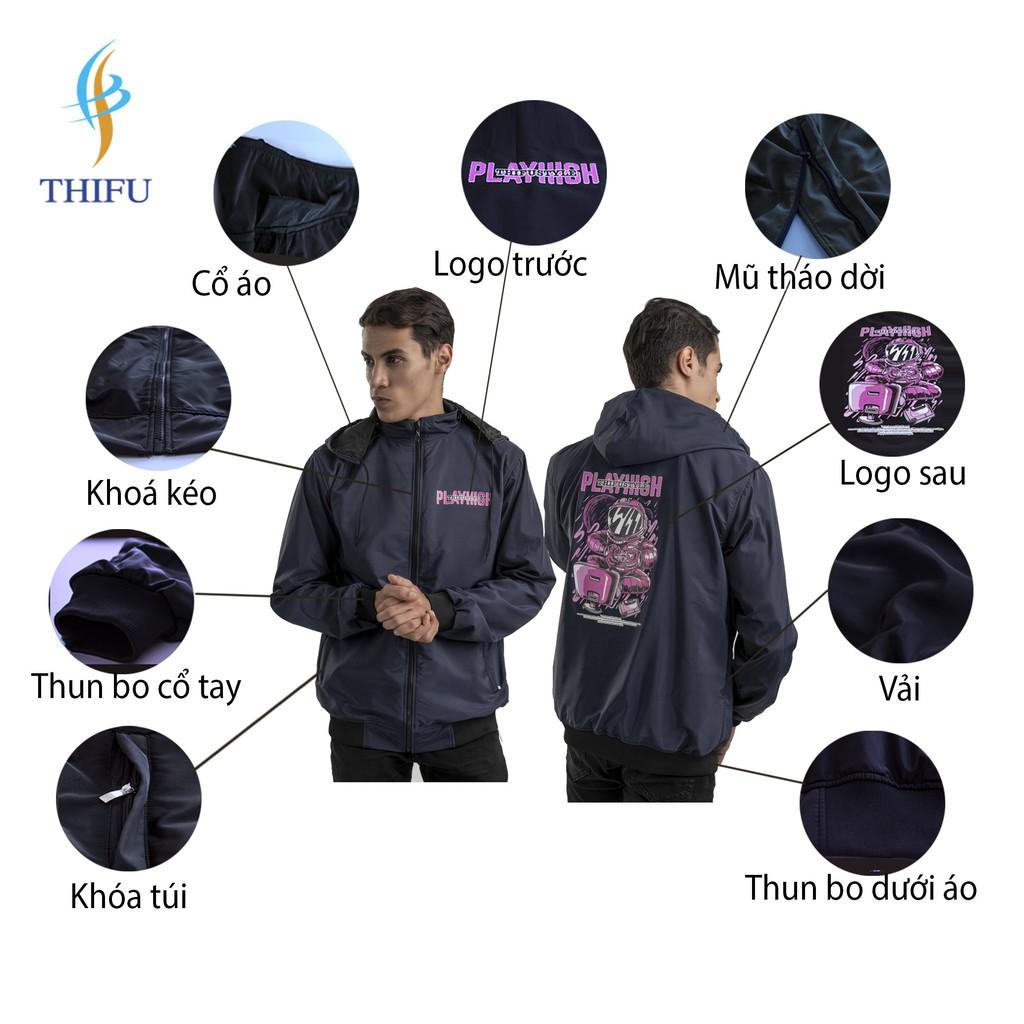 Áo Khoác Dù 2 Lớp Lót Das Cao Cấp THIFU FASHION In Họa Tiết Hoạt Hình PLAYHIGH Thoáng Mát, Chống Nắng, Tránh Mưa hình ảnh video thật