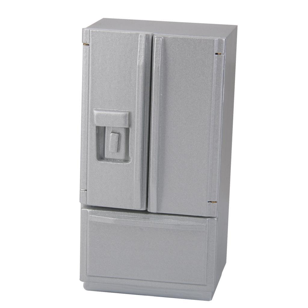 1:12 Dollhouse Miniature Furniture Fridge Refrigerator Silver Dolls House Accessory Home Decoration