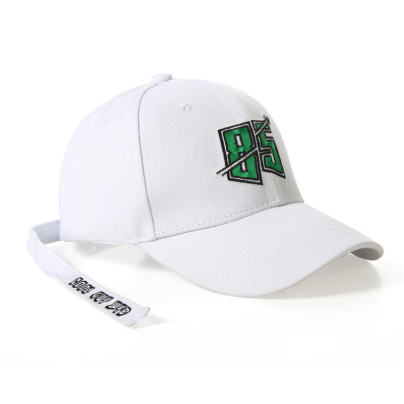 Wang Yi Bo Style Number 85 Mũ bóng chày thêu Hip Hop Hop Streetwear Hat Black White 2 Màu sắc WYB Color: Black