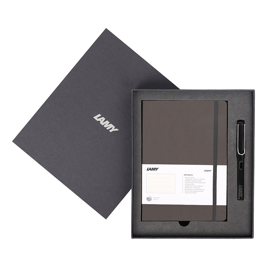 Lamy Notebook A5 Softcover Umbra + Lamy Safari Shiny Black - GSNSa0020