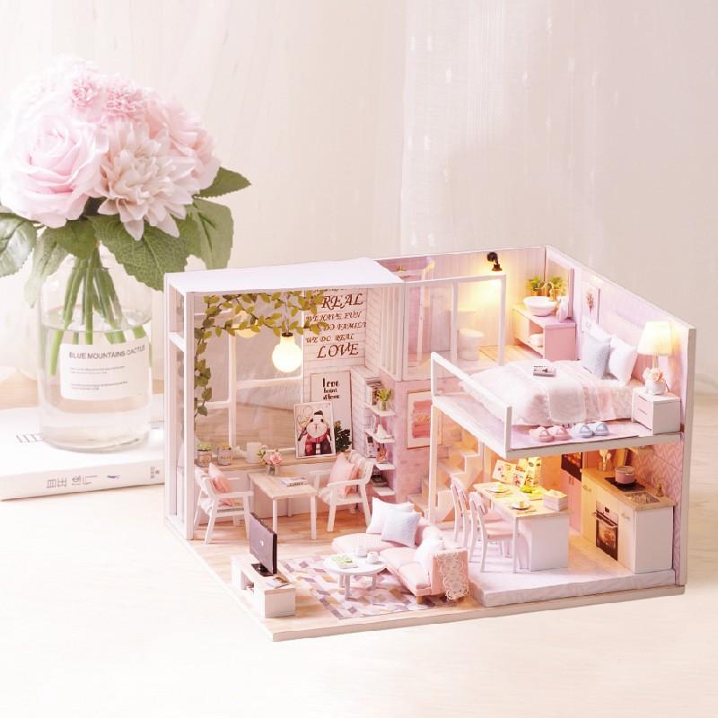 Mô hình nhà gỗ búp bê dollhouse DIY - LOFT