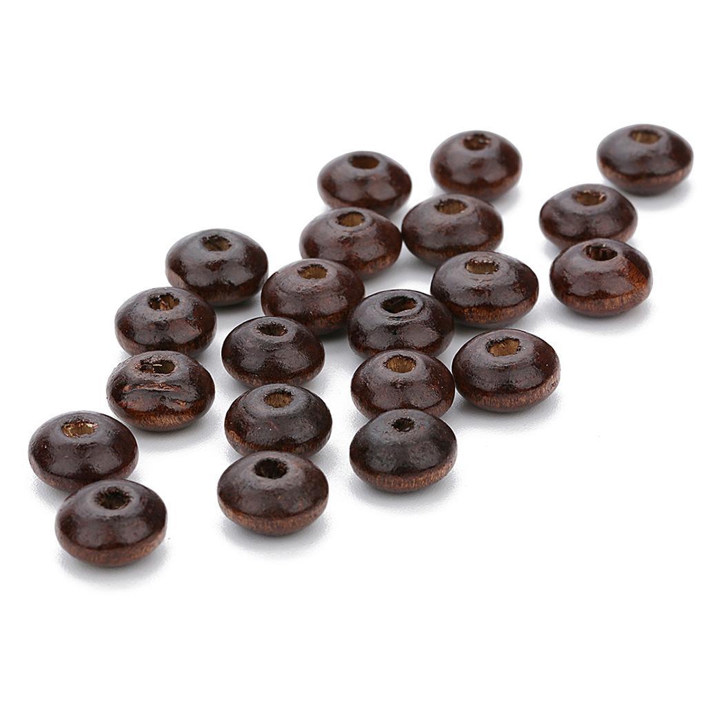 300Pack Natural Abacus Wooden Spacer Beads DIY Macrame Jewelry Charms Crafts