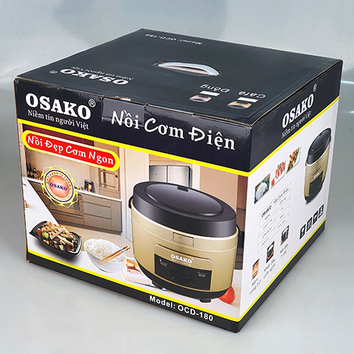 Nồi Cơm Điện 1.8L OSAKO OCD-180 Công Suất 700W Có Quai Xách Tiện Lợi Cho Gia Đình 4-7 Người Ăn-Hàng Chính Hãng