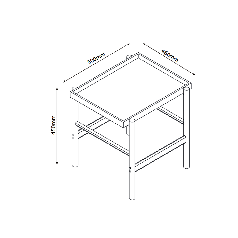 Bàn góc | JYSK Stige | gỗ công nghiệp/tre | màu tự nhiên | R46xD50xC45cm
