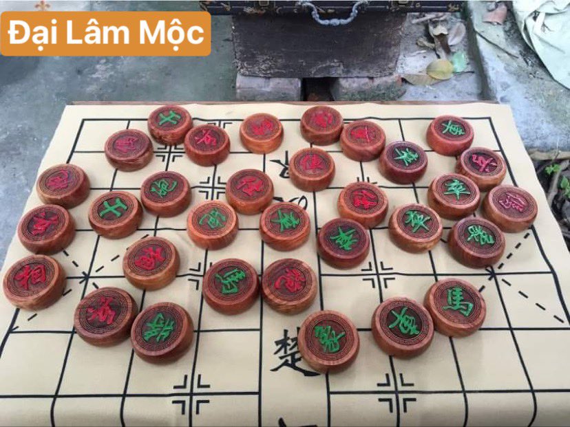Bộ cờ tướng gỗ Hương quân Đại kèm hộp tiện lợi - quà tặng ý nghĩa