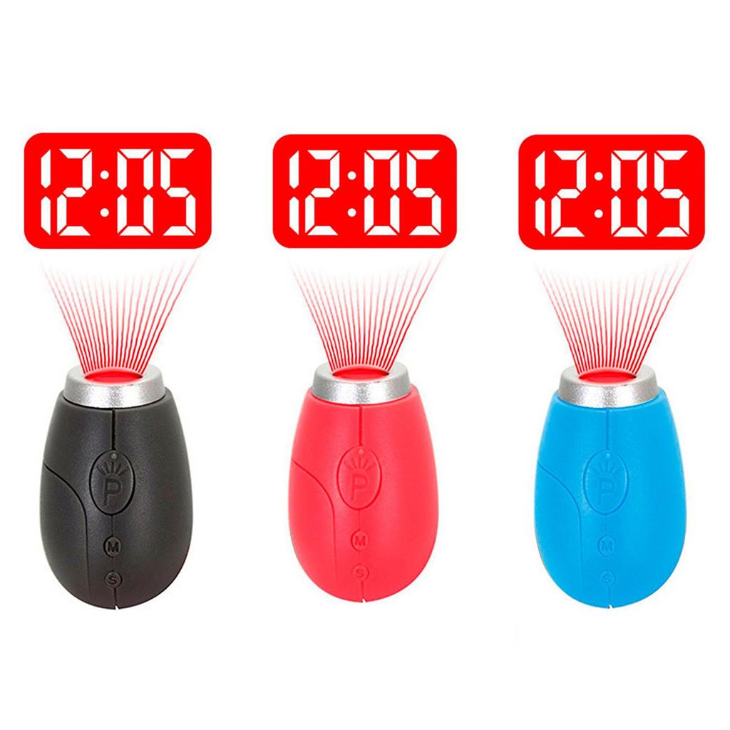 2 Pcs Pocket Mini Projection Clock For LED Wall Ceiling Projection KeyRings
