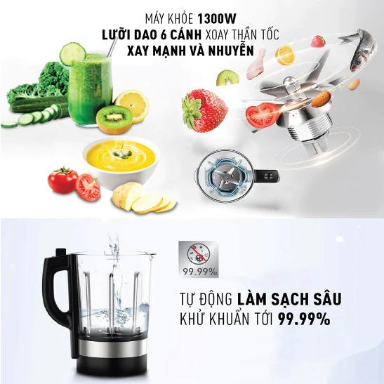 Máy xay nấu làm sữa hạt đa năng Tefal BL967B66 - Dung tích 1.75L - 12 chức năng tiện lợi, hàng nhập khẩu