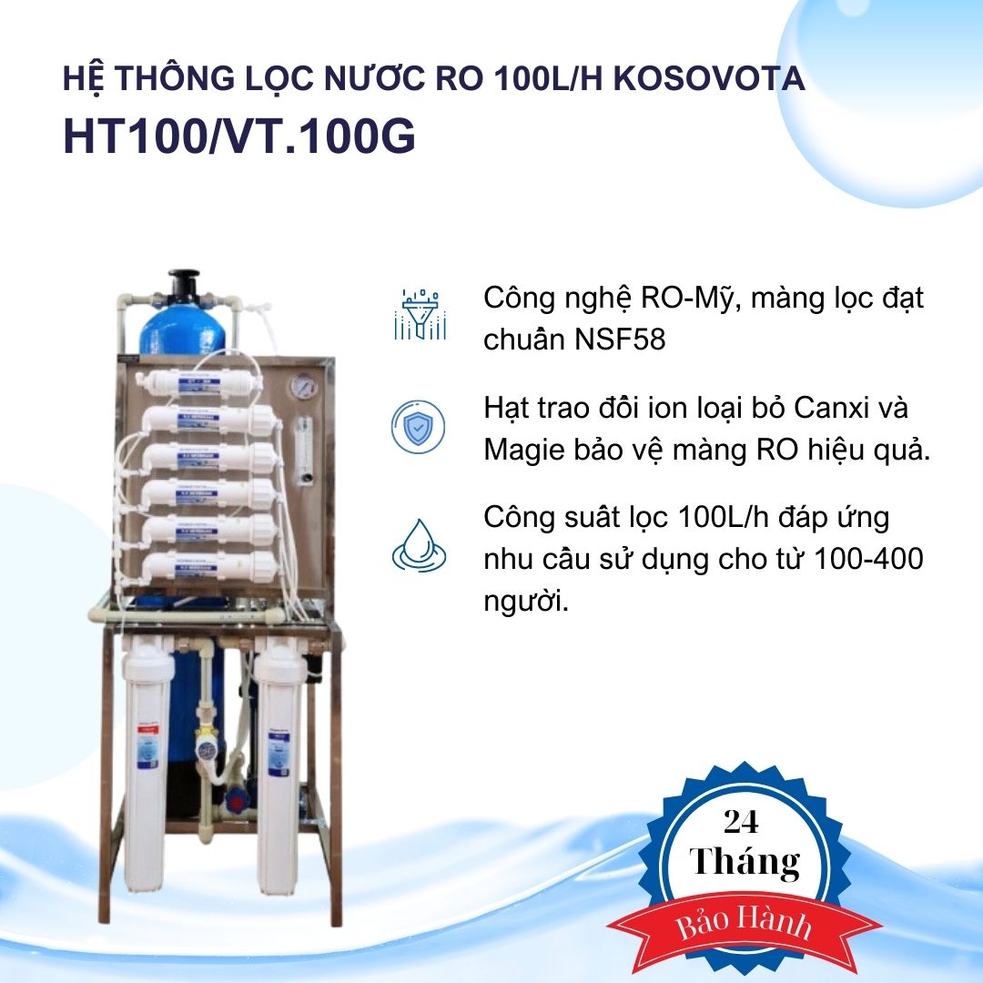 Hệ thống lọc nước RO 100L/H KOSOVOTA (Hàng Chính Hãng)