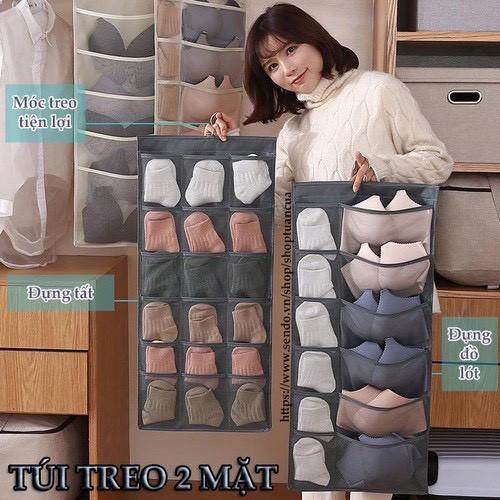 Túi Treo Đồ Lót, VỚ TẤT 2 Mặt 30 Ngăn