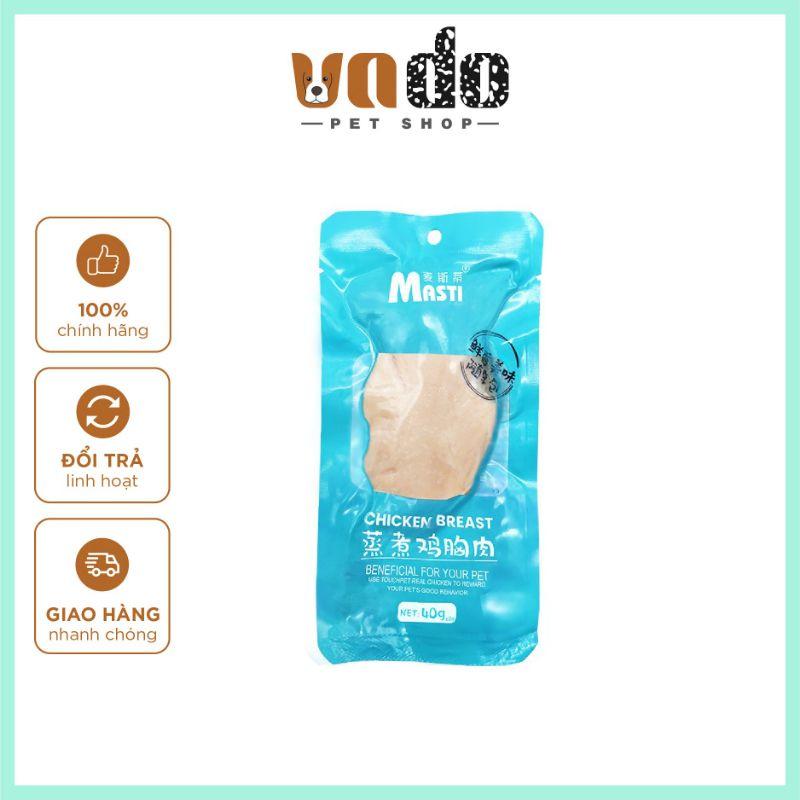 Ức gà hấp cho chó mèo Masti 40gr thơm ngon - snack raw cho chó mèo