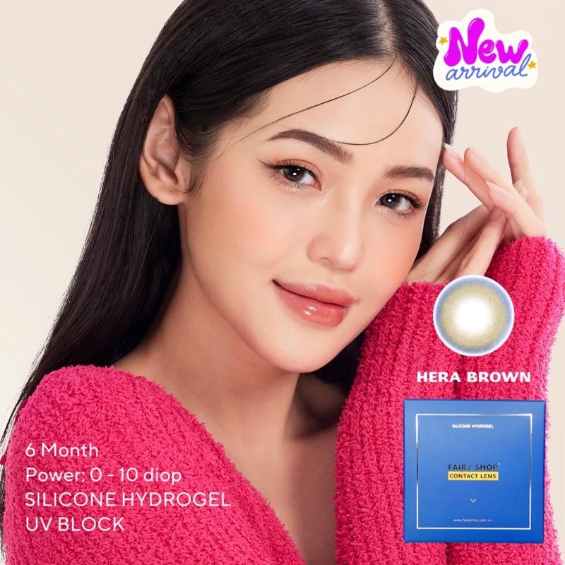 Kính Áp Tròng Hera Brown 14.0 - FAIRY SHOP CONTACT LENS Silicone Hydrogel độ 0 đến 10 độ lens cho mắt thở cao cấp