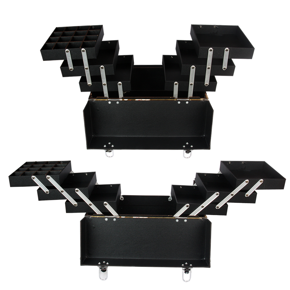 Cốp sơn mài cao cấp Hana đựng mỹ phẩm, đồ phun xăm, nail, nối mi sơn mài dát vàng cẩn vỏ trứng, họa tiết vẽ tay cao cấp, viền khung nhôm chắc chắn, bọc góc inox size 40x20x26 cm