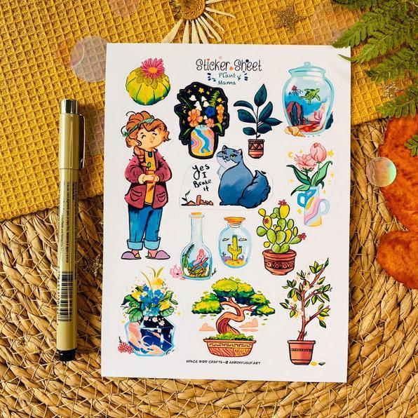 Sticker sheet plant mama - chuyên dán, trang trí sổ nhật kí, sổ tay | Bullet journal sticker - unim053