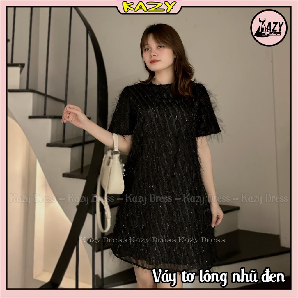 Váy nữ lông nhũ siêu sang chảnh có lớp lót trong KAZY DRESS V060