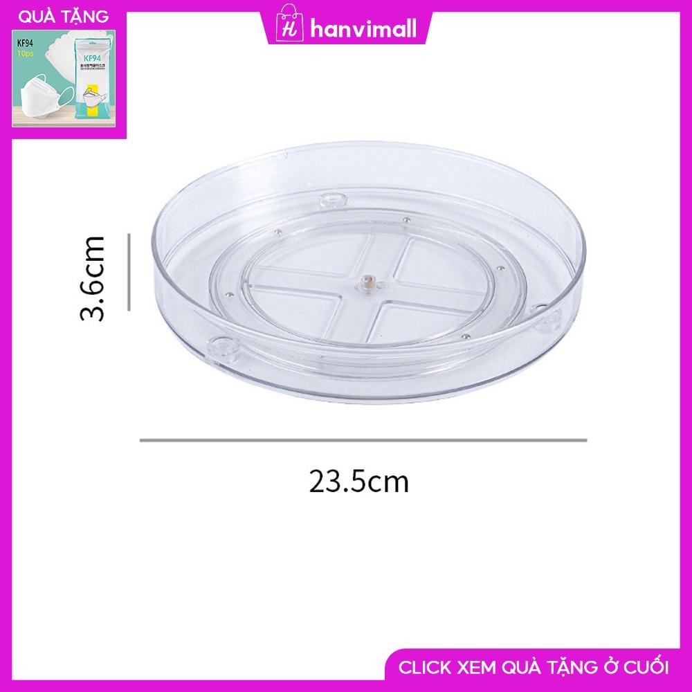 Kệ Đựng Gia Vị Xoay 360 Độ Bằng Nhựa Trong Suốt, Kệ Để Đồ Nhà Bếp, Kệ Mỹ Phẩm xoay Thông Minh Dáng Tròn