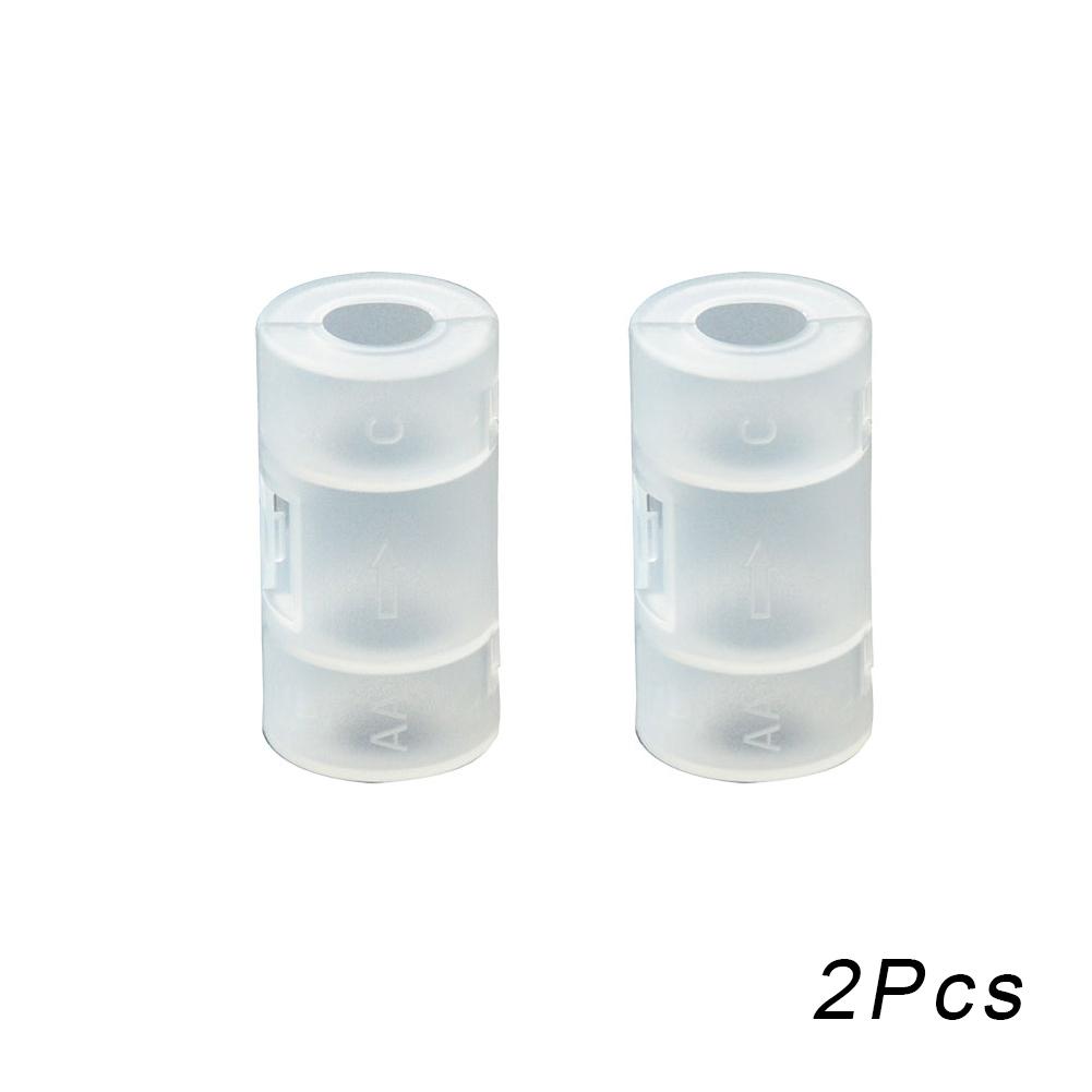 2/4 CÁI LR06 AA sang C LR14 Kích thước Hộp lưu trữ pin trong suốt Hộp đựng bộ chuyển đổi pin AA sang C Bộ chuyển đổi Switcher 5 * 2.6cm Màu sắc: 2 Cái