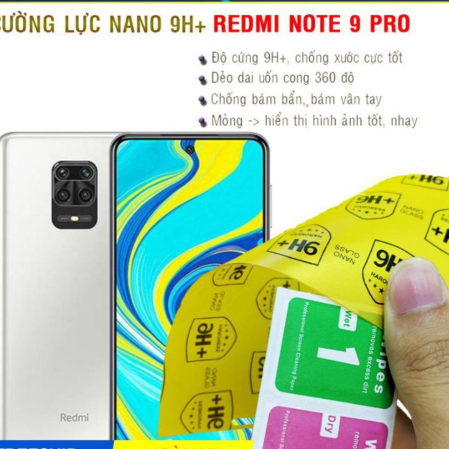 Dán cường lực dẻo nano dành cho Xiaomi Redmi Note 9 Pro