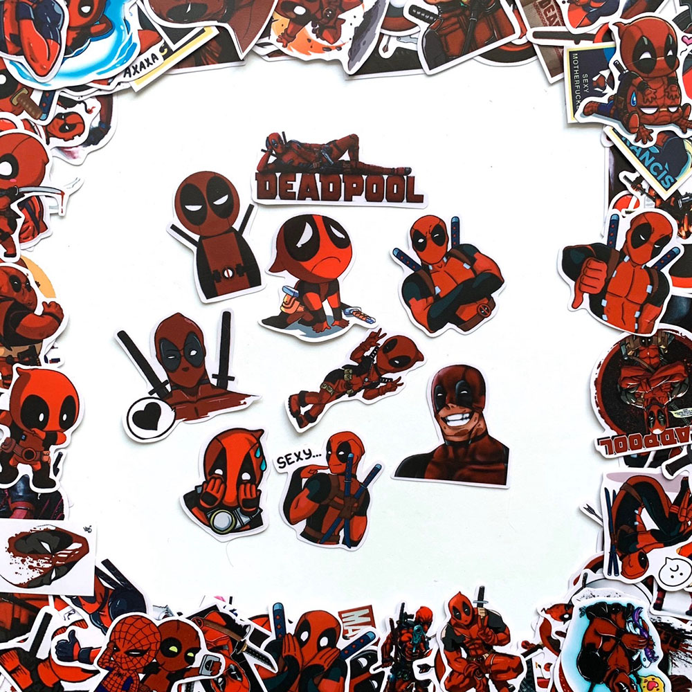 Bộ 50 Sticker Deadpool (2020) Hình Dán Đỏ Đen Chủ Đề Anti Hero Bựa Hài Hước Vui Vẻ Chống Nước Decal Chất Lượng Cao Trang Trí Va Ly Du Lịch Xe Đạp Xe Máy Xe Điện Motor Laptop Nón Bảo Hiểm Máy Tính Học Sinh Tủ Quần Áo Nắp Lưng Điện Thoại