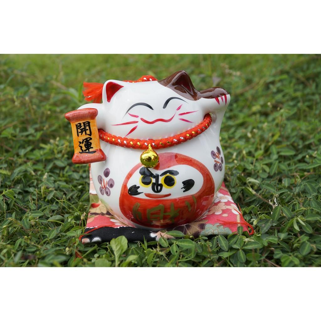 Mèo Thần Tài vẫy tay gốm sứ may mắn chiêu tài - Cao 12cm