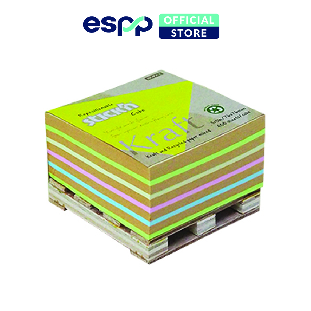 400 tờ Giấy note Kraft khối vuông có chân đế để bàn - 8x8cm - Stick'n