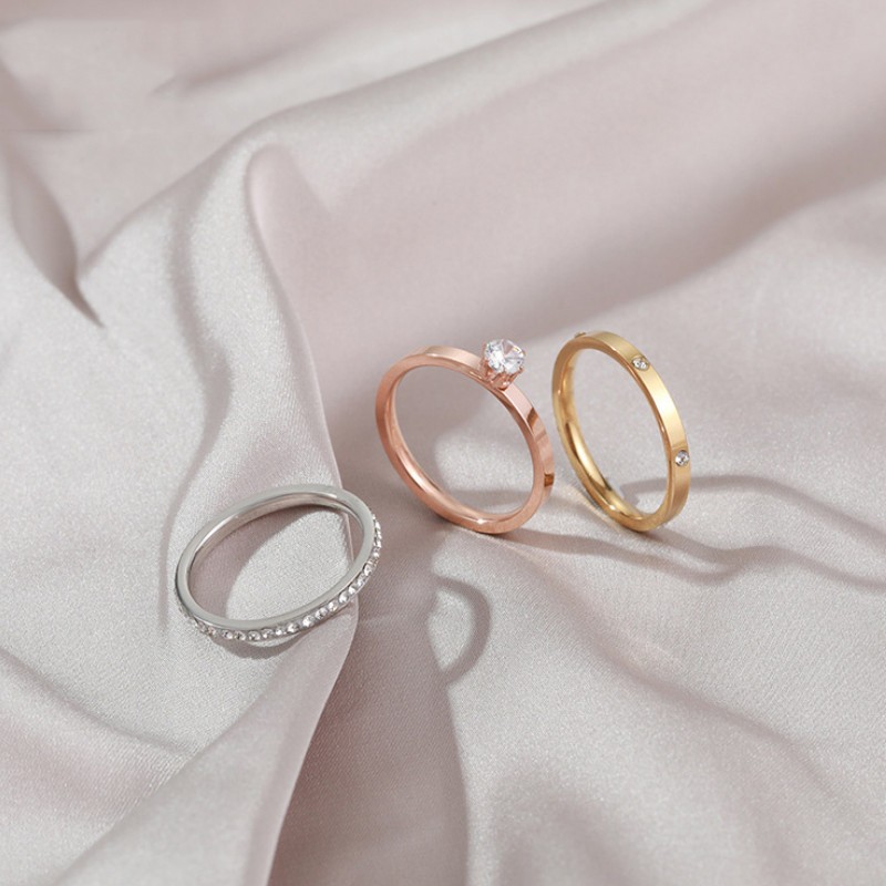 Bộ 3 Chiếc Nhẫn 3 Màu Titan Ko Đen TT 3313