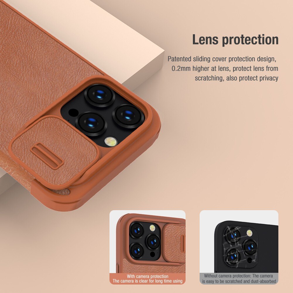 Bao da dành cho iPhone 14 Pro Nillkin Qin chính hãng- hàng chính hãng